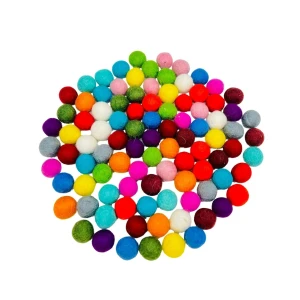 200 Pcs Mixed Colors Natural Felt Balls. 100% Wool Handcrafted 2.0 cm Wholesale
