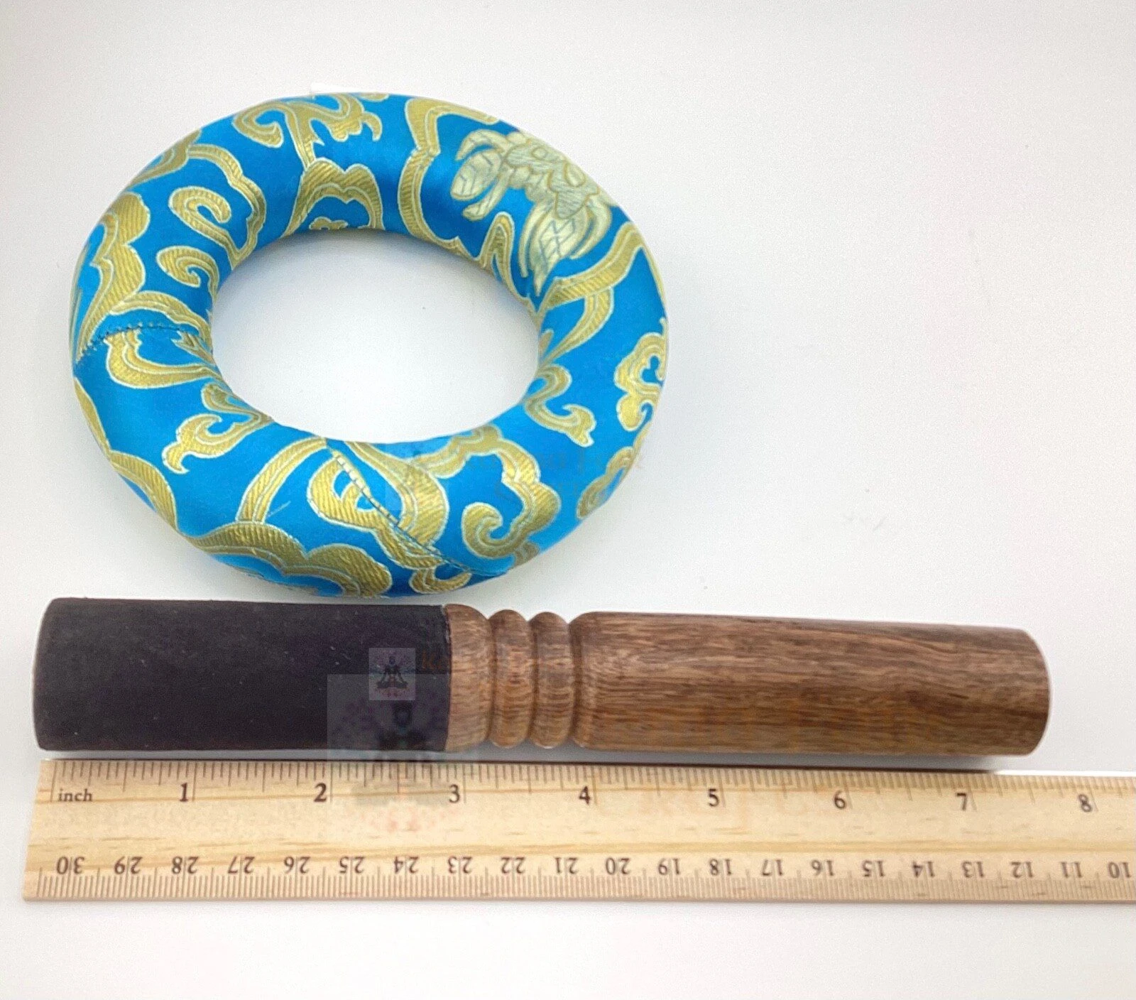 5" Singing Bowl Cushion with 7.5" Wooden Mallet Set.