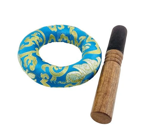 5" Singing Bowl Cushion with 7.5" Wooden Mallet Set.