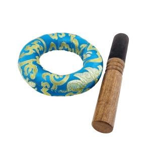 5" Singing Bowl Cushion with 7.5" Wooden Mallet Set.