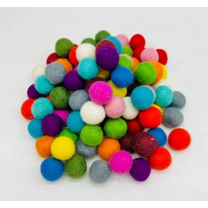 500 Pcs Mixed Colors Natural Felt Balls. 100% Wool Handcrafted 2.0 cm Wholesale