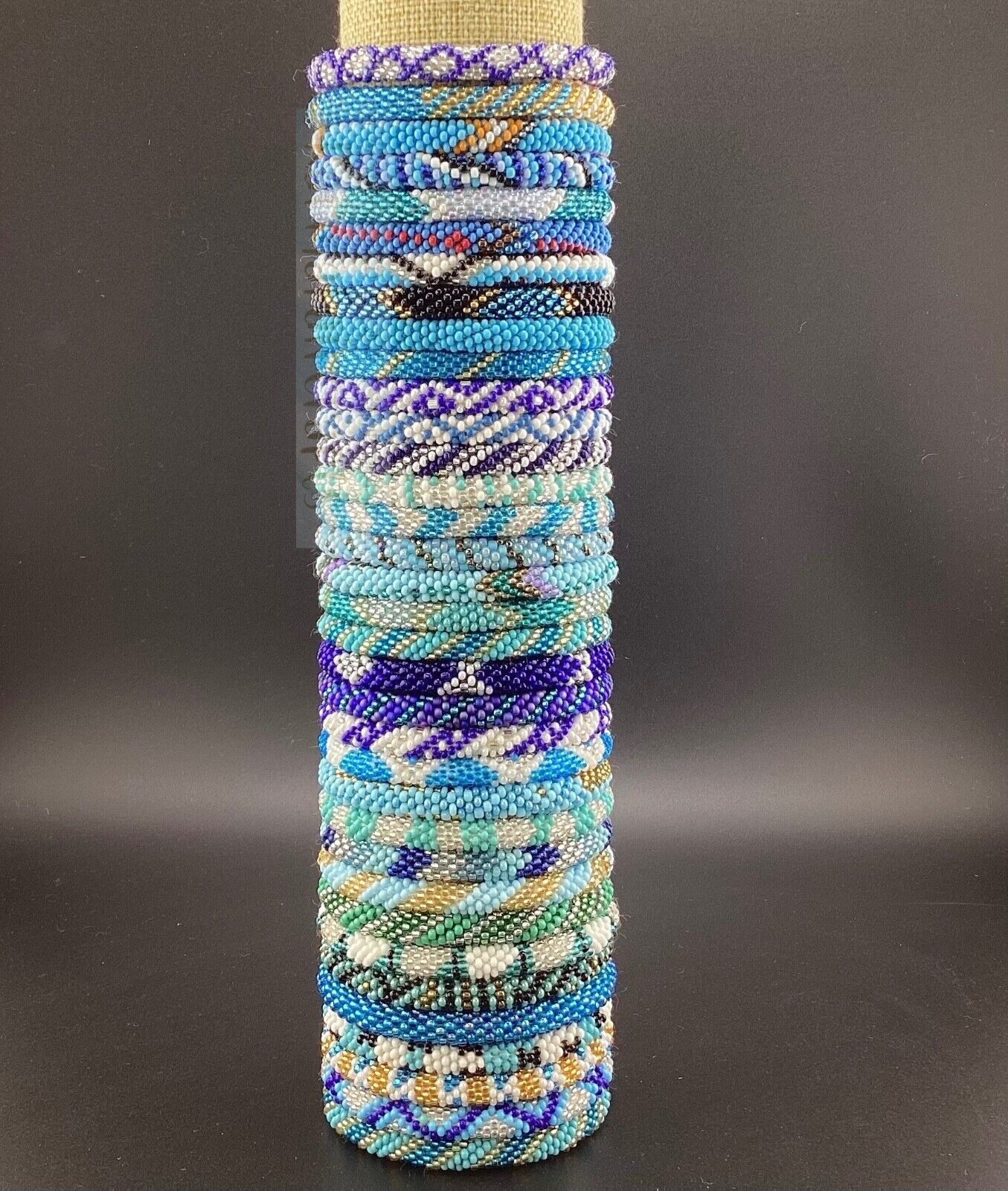 6 PCs Nepal Beaded Bracelets Blue Theme Wholesale Seed Beads Friendship Bracelet
