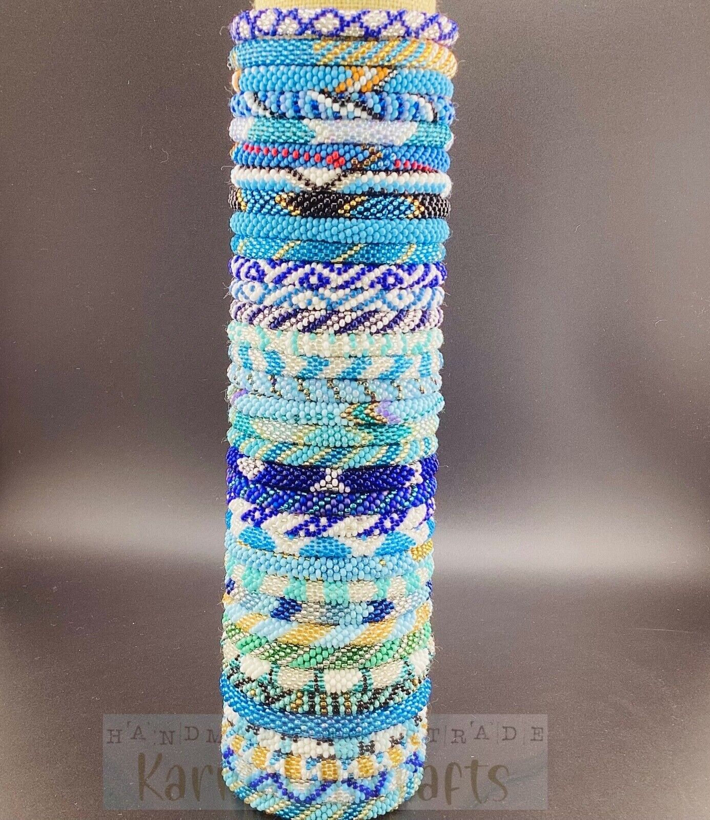 6 PCs Nepal Beaded Bracelets Blue Theme Wholesale Seed Beads Friendship Bracelet