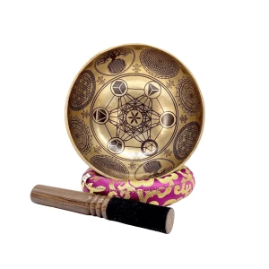 7.5” Premium Carved Premium Tibetan Singing Bowl for Healing and Meditation