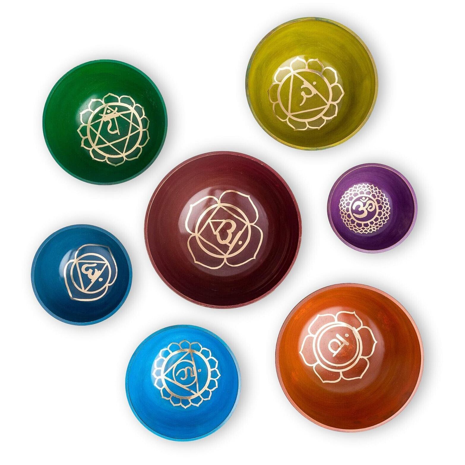 Chakra Singing Bowl Set. Set of 7 Bowls- For Meditation, Healing and Decoration.