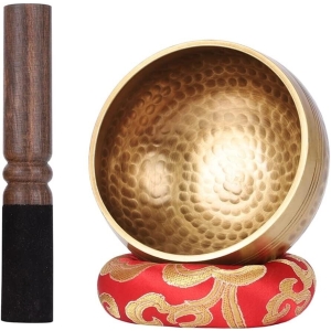 Hand hammered singing bowl. 5.2 inch Tibetan Sound Bowl set with Mallet cushion