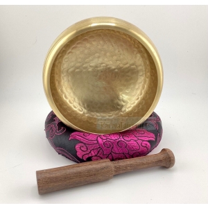 Handmade Hammered singing bowl. 4 inch Tibetan Sound Bowl set w/Mallet cushion