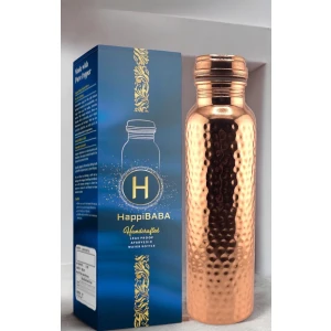 Pure Copper Ayurvedic Water Bottle 32oz Leak Proof Lid w/Extra Silicone Ring